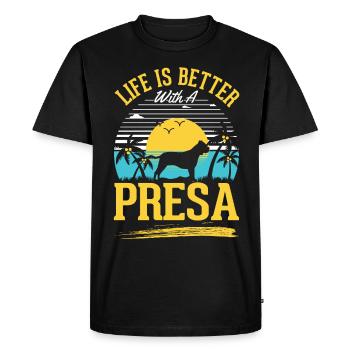 Life is better with a Presa Canario - Men's Premium Organic T-Shirt - black - Front - Nico (187cm)