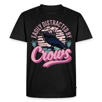 Facilement distrait par les corbeaux Corbeau Corbeau Corbeau - T-shirt Premium bio Homme - noir - Devant - Nico (187cm)