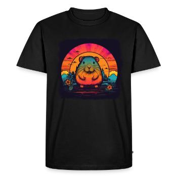 Capybara Cadeau Capybara - T-shirt Premium bio Homme - noir - Devant - Nico (187cm)