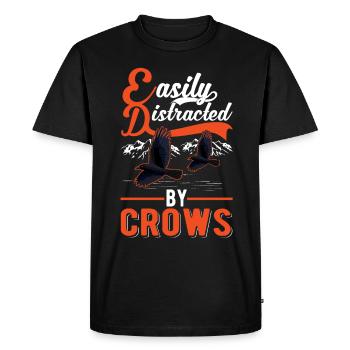 Facilement distrait par les corbeaux Corbeau Corbeau Corbeau - T-shirt Premium bio Homme - noir - Devant - Nico (187cm)
