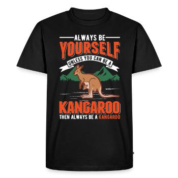 Always be yourself Kangaroo Australia Kangaroo - Men's Premium Organic T-Shirt - black - Front - Nico (187cm)
