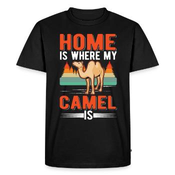 Home is where my camel is Egypt dromedary - Men's Premium Organic T-Shirt - black - Front - Nico (187cm)