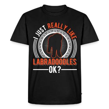 J’aime bien les Labradoodles - T-shirt Premium bio Homme - noir - Devant - Nico (187cm)