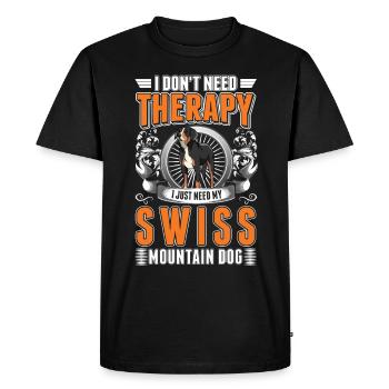 Swiss Mountain Dog Therapy - Men's Premium Organic T-Shirt - black - Front - Nico (187cm)
