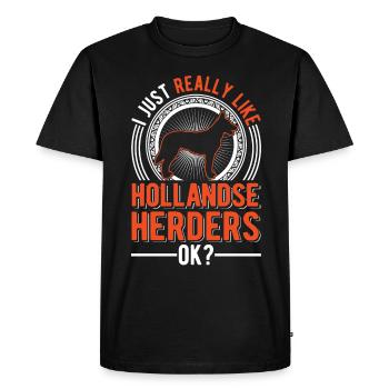 Hollandse Herder Hollandse Herdershond - T-shirt Premium bio Homme - noir - Devant - Nico (187cm)
