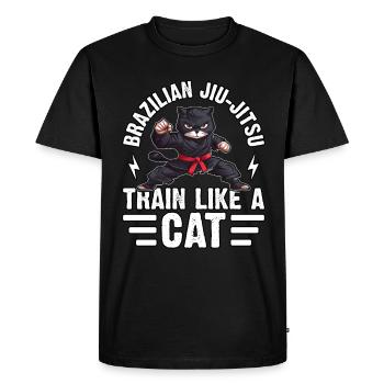 Entraînez-vous comme un chat - T-shirt Premium bio Homme - noir - Devant - Nico (187cm)