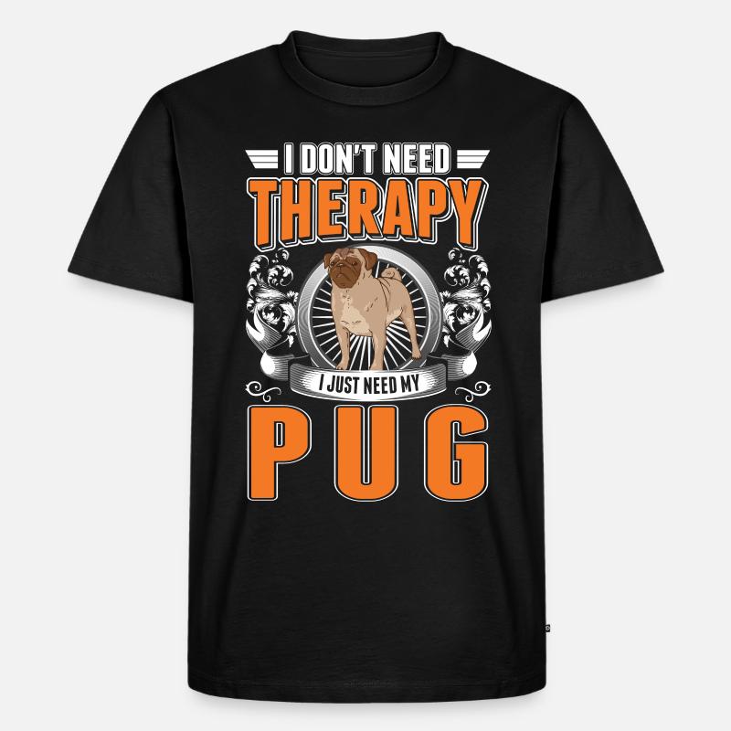 Pug Therapy Gift - Men's Premium Organic T-Shirt - black