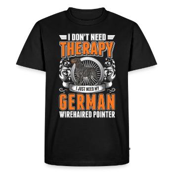 Thérapie allemande à poil dur - T-shirt Premium bio Homme - noir - Devant - Nico (187cm)
