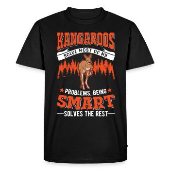 Kangaroo Australia Kangaroo - Men's Premium Organic T-Shirt - black - Front - Nico (187cm)