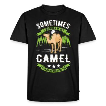 Camel Gift Dromedary Camel Large Camel - Men's Premium Organic T-Shirt - black - Front - Nico (187cm)
