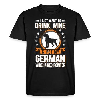 Vin allemand à poil dur - T-shirt Premium bio Homme - noir - Devant - Nico (187cm)