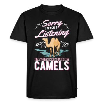 Camel Dromedary Egypt Gift Big Camel - Men's Premium Organic T-Shirt - black - Front - Nico (187cm)