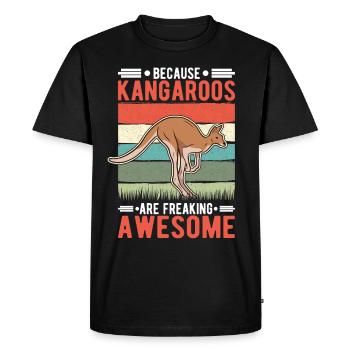 Because Kangaroos are freaking awesome Kangaroo - Men's Premium Organic T-Shirt - black - Front - Nico (187cm)