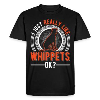 J’aime juste les whippets - T-shirt Premium bio Homme - noir - Devant - Nico (187cm)