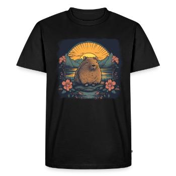 Capybara Cadeau Capybara - T-shirt Premium bio Homme - noir - Devant - Nico (187cm)