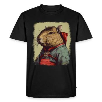 Capybara Samouraï Wasserschwein - T-shirt Premium bio Homme - noir - Devant - Nico (187cm)