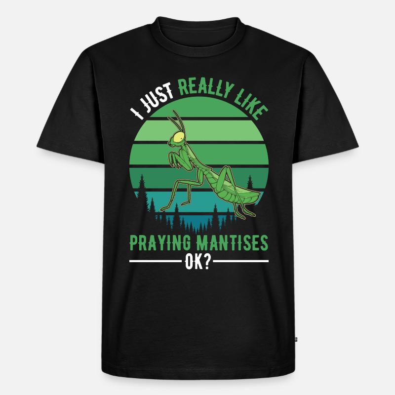 Gottesanbeterin Geschenk Mantis Fangschrecke - Männer Premium Bio T-Shirt - Schwarz