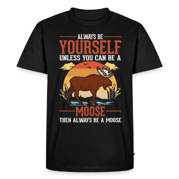 Always Be Yourself Moose Moose Antler Moose - Men's Premium Organic T-Shirt - black - Front - Nico (187cm)