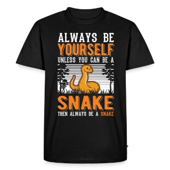 Always Be Yourself Snake Schlange - Men's Premium Organic T-Shirt - black - Front - Nico (187cm)