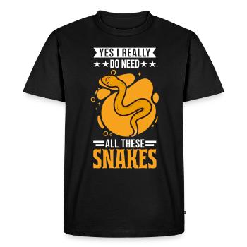 Propriétaire de serpent Snake Lover - T-shirt Premium bio Homme - noir - Devant - Nico (187cm)