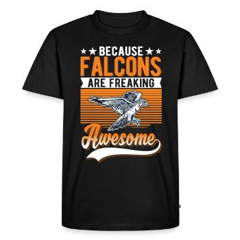 Falcon Gift, Falcon Breeding, Falcon Breeder, Falconer - Men's Premium Organic T-Shirt - black - Front - Nico (187cm)