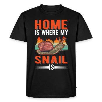 La maison, c’est là où sont mes escargots - T-shirt Premium bio Homme - noir - Devant - Nico (187cm)