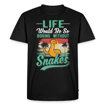Propriétaires de serpents Amoureux des serpents - T-shirt Premium bio Homme - noir - Devant - Nico (187cm)