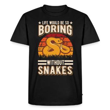 Propriétaires de serpents Amoureux des serpents - T-shirt Premium bio Homme - noir - Devant - Nico (187cm)