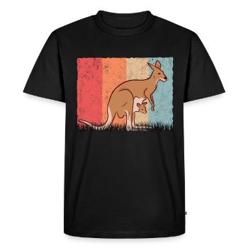 Kangourou Retro Australie Vintage - T-shirt Premium bio Homme - noir - Devant - Nico (187cm)