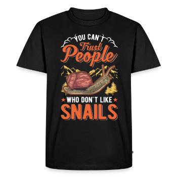 Snail Gift Vineyard Snail - Men's Premium Organic T-Shirt - black - Front - Nico (187cm)