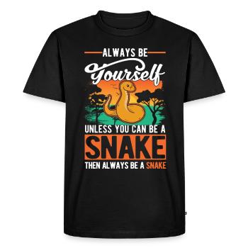 Always Be Yourself Snake Schlange - Men's Premium Organic T-Shirt - black - Front - Nico (187cm)