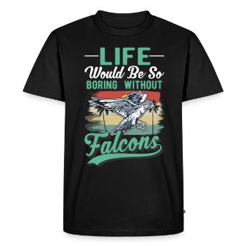 Fauconnier cadeau fauconnerie crécerelle - T-shirt Premium bio Homme - noir - Devant - Nico (187cm)