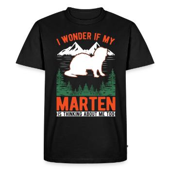 Martre cadeau pin martre vison - T-shirt Premium bio Homme - noir - Devant - Nico (187cm)