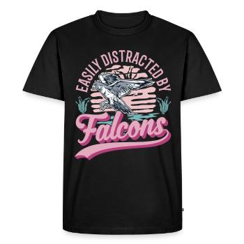 Facilement distrait par les Faucons Falkenzucht Falkner - T-shirt Premium bio Homme - noir - Devant - Nico (187cm)
