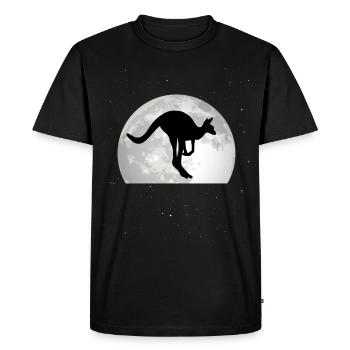 Kangaroo, Moon, Australia, Kangaroo - Men's Premium Organic T-Shirt - black - Front - Nico (187cm)