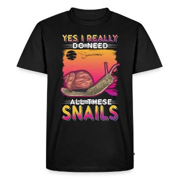 Snail Gift Vineyard Snail - Men's Premium Organic T-Shirt - black - Front - Nico (187cm)