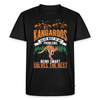 Kangaroo Australia Kangaroo - Men's Premium Organic T-Shirt - black - Front - Nico (187cm)