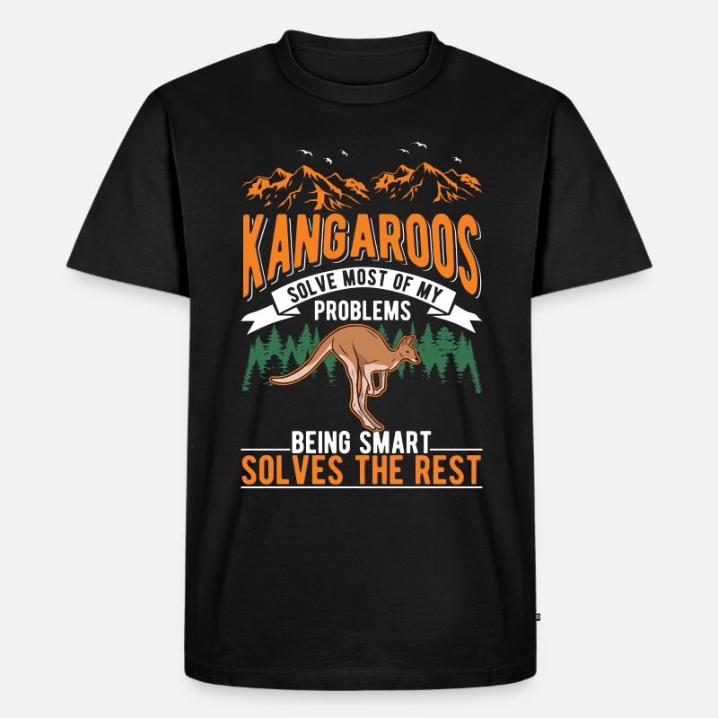 Känguru Australien Kangaroo - Männer Premium Bio T-Shirt - Schwarz