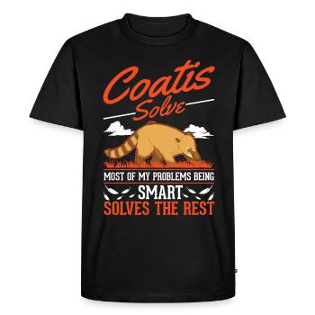 Coati Gift Coati Proboscis Bear - Men's Premium Organic T-Shirt - black - Front - Nico (187cm)
