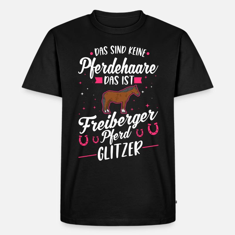 Freiberger Pferd Glitzer - Männer Premium Bio T-Shirt - Schwarz