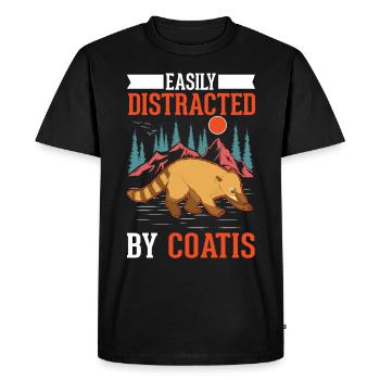 Easily distracted by Coatis Coati - Men's Premium Organic T-Shirt - black - Front - Nico (187cm)