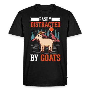 Facilement distrait par les chèvres Ziegenwirt Ziege - T-shirt Premium bio Homme - noir - Devant - Nico (187cm)