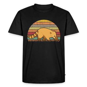 Nasenbär Retro Coati Vintage - T-shirt Premium bio Homme - noir - Devant - Nico (187cm)