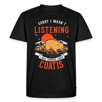 Coati Gift Proboscis Bear Coati - Men's Premium Organic T-Shirt - black - Front - Nico (187cm)