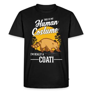 Coati Human Costume Halloween Coati Proboscis Bear - Men's Premium Organic T-Shirt - black - Front - Nico (187cm)
