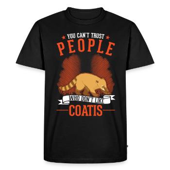 Coati Gift Coati Proboscis Bear - Men's Premium Organic T-Shirt - black - Front - Nico (187cm)