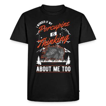 Porc-épic amateur Porc-épic - T-shirt Premium bio Homme - noir - Devant - Nico (187cm)