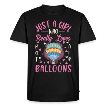 Montgolfière fille Vol en montgolfière - T-shirt Premium bio Homme - noir - Devant - Nico (187cm)