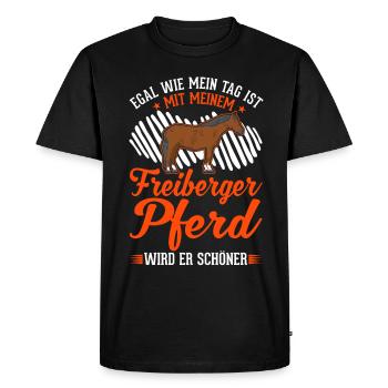 Freiberger Horse - Men's Premium Organic T-Shirt - black - Front - Nico (187cm)