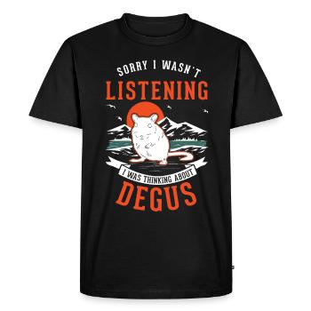 Degu cadeau arbuste rat forêt degu - T-shirt Premium bio Homme - noir - Devant - Nico (187cm)